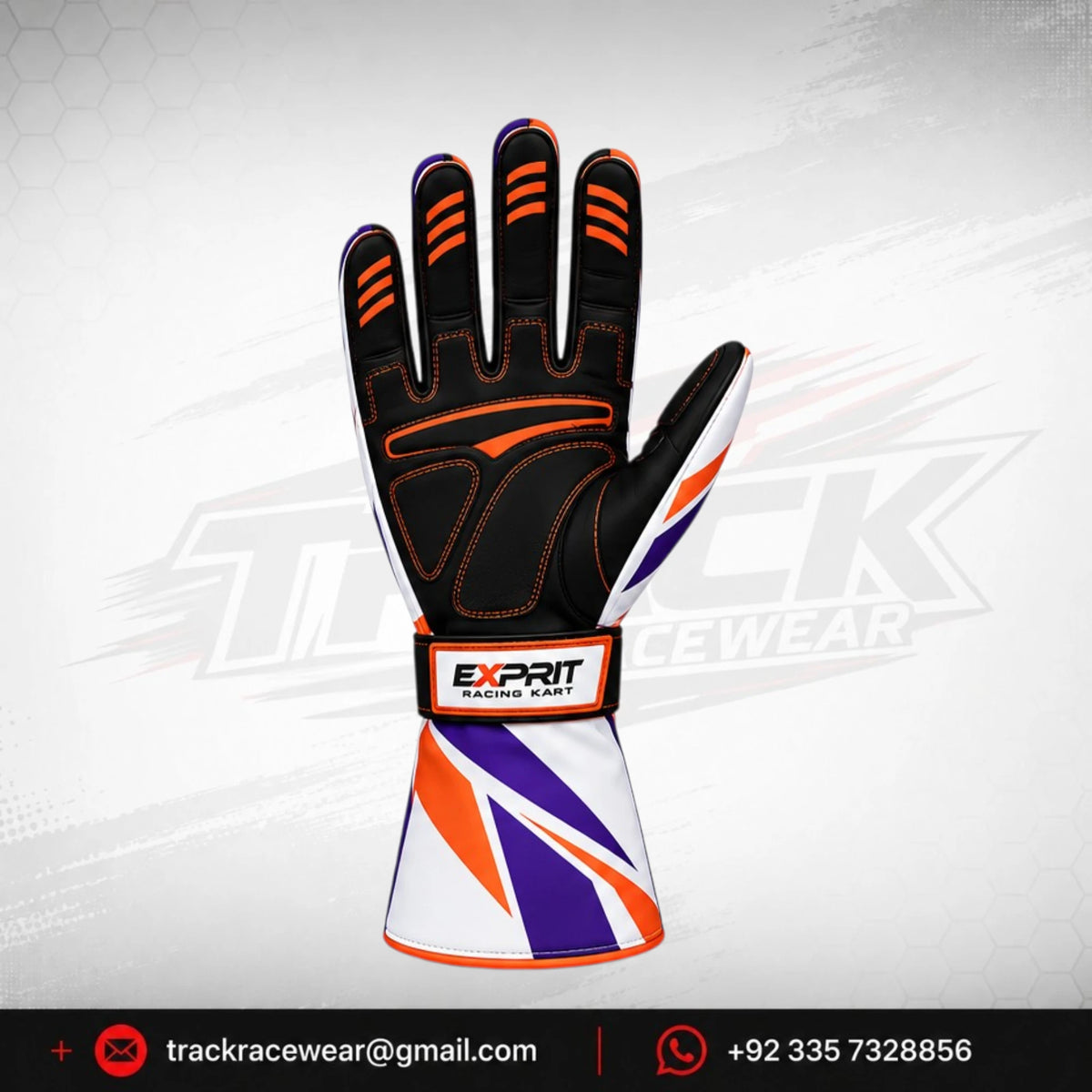 Exprit Blue Orange Racing Kart Gloves
