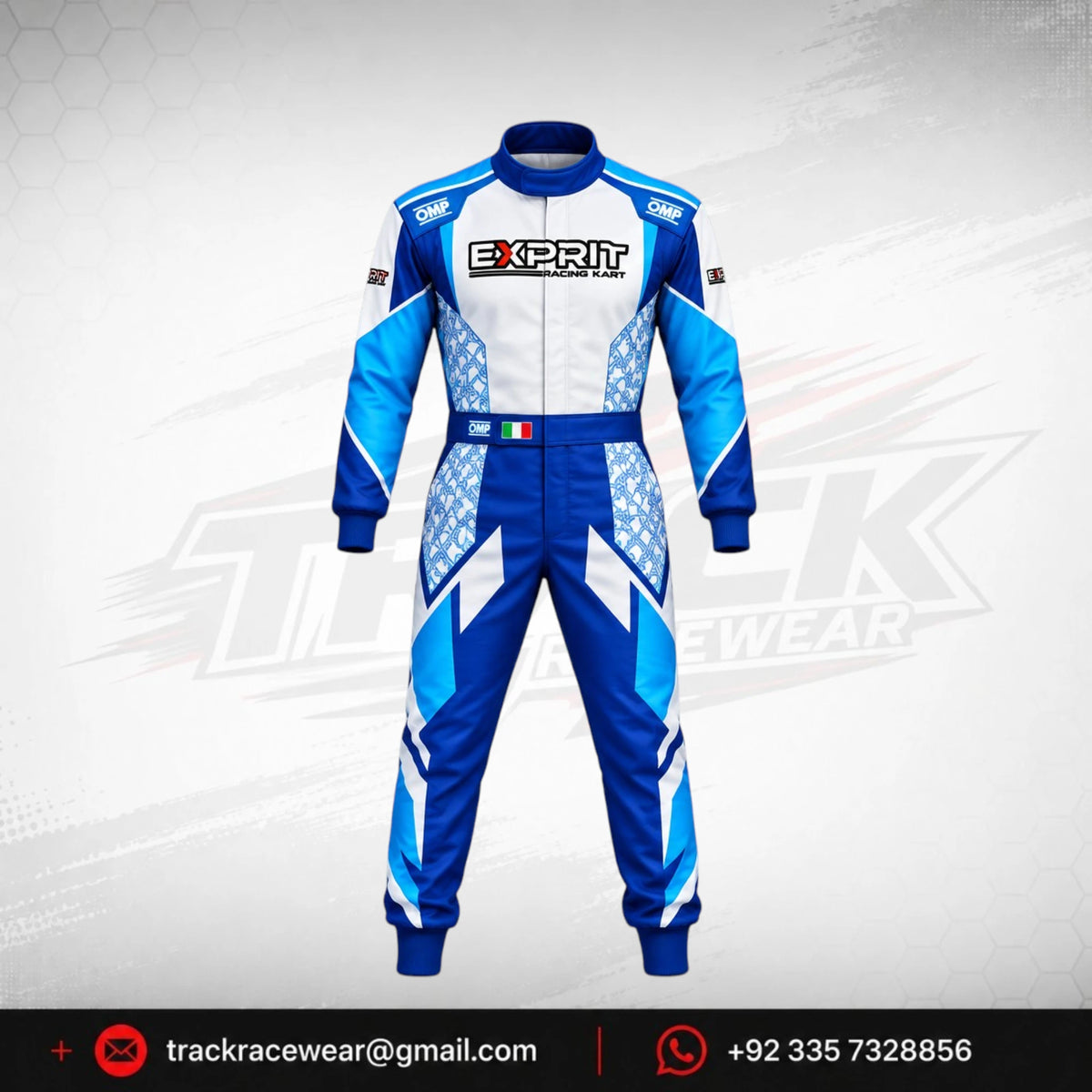Exprit Blue & Light Blue Custom Racing Suit