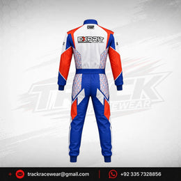 Exprit Blue, Red & White Custom Karting Race Suit