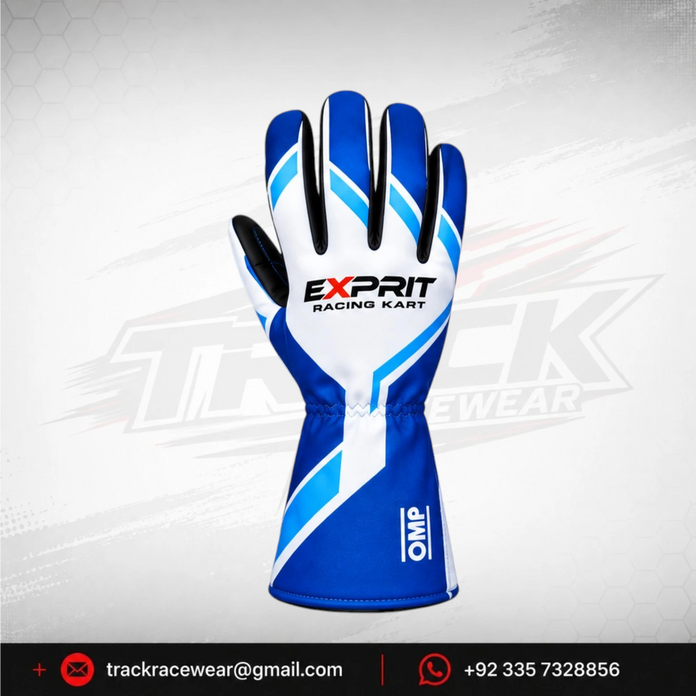 Exprit Blue & White Kart Racing Gloves
