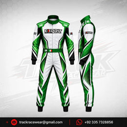 Exprit Emerald Green & White Custom Kart Racing Suit