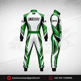 Exprit Emerald Green & White Custom Kart Racing Suit