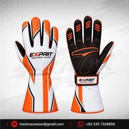 Exprit Orange White Performance Kart Gloves