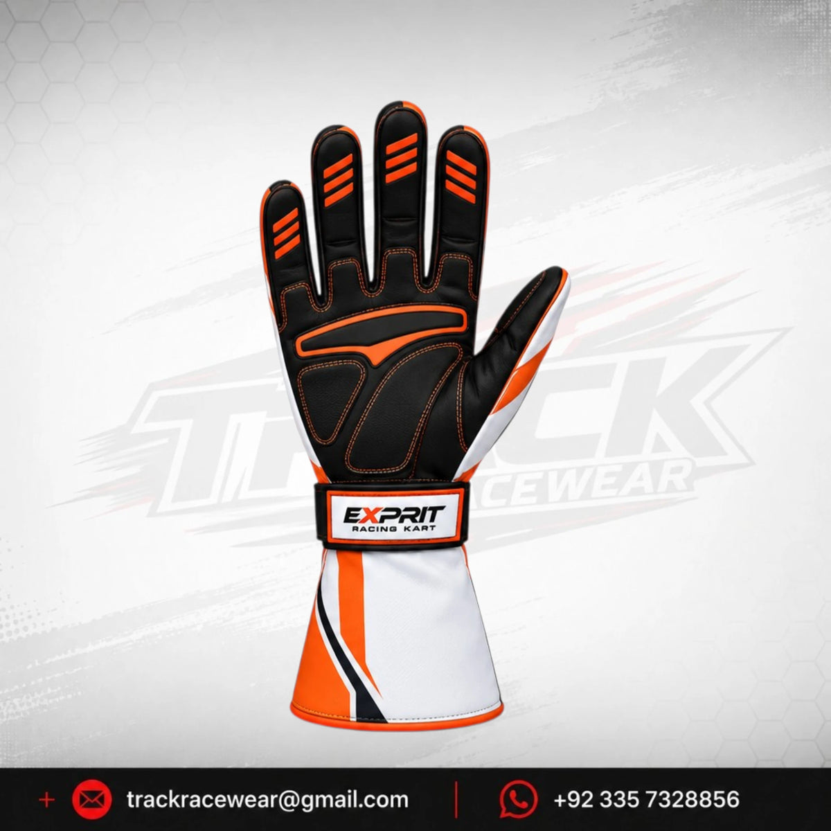 Exprit Orange White Performance Kart Gloves