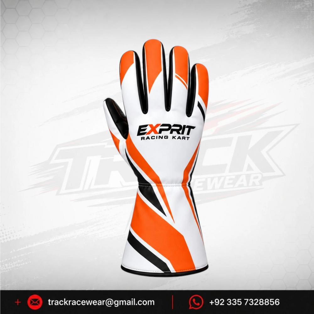 Exprit Orange & White Kart Racing Gloves