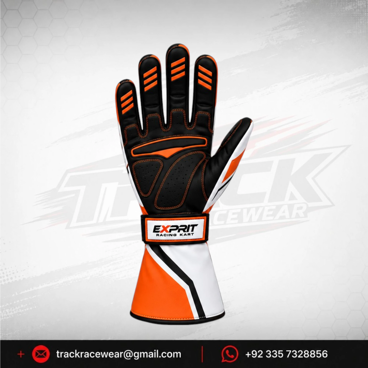 Exprit Orange & White Kart Racing Gloves