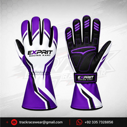Exprit Purple White Kart Racing Gloves