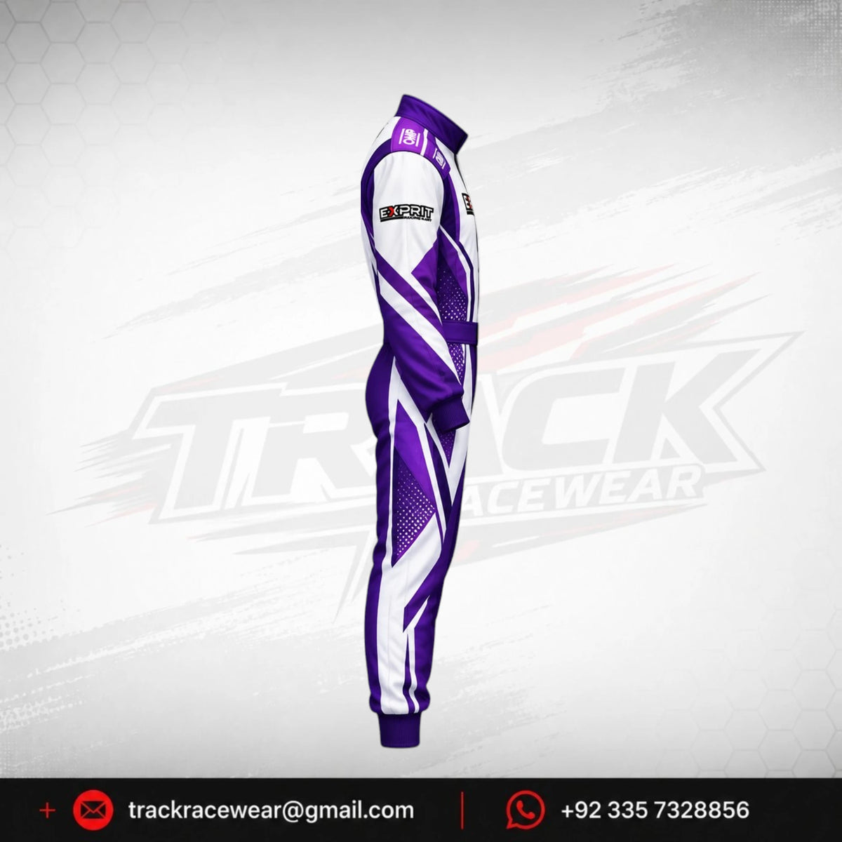 Exprit Purple & White Performance Kart Racing Suit