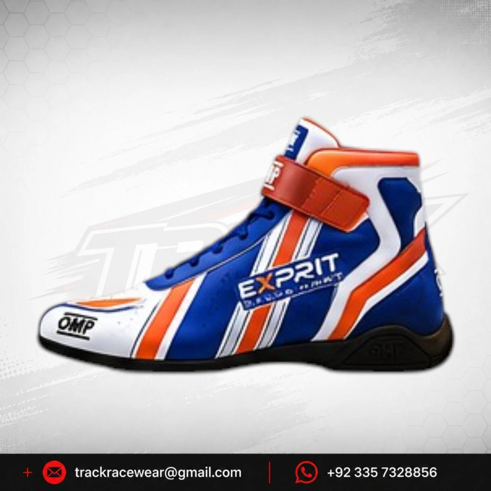 Exprit Racing Kart Shoes – Blue White & Orange