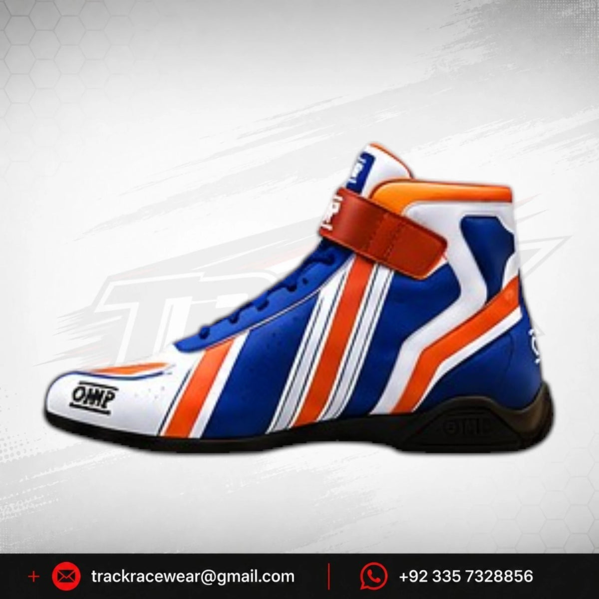 Exprit Racing Kart Shoes – Blue White & Orange
