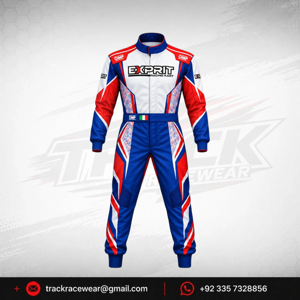 Exprit Red & Royal Blue Motorsport Kart Racing Suit