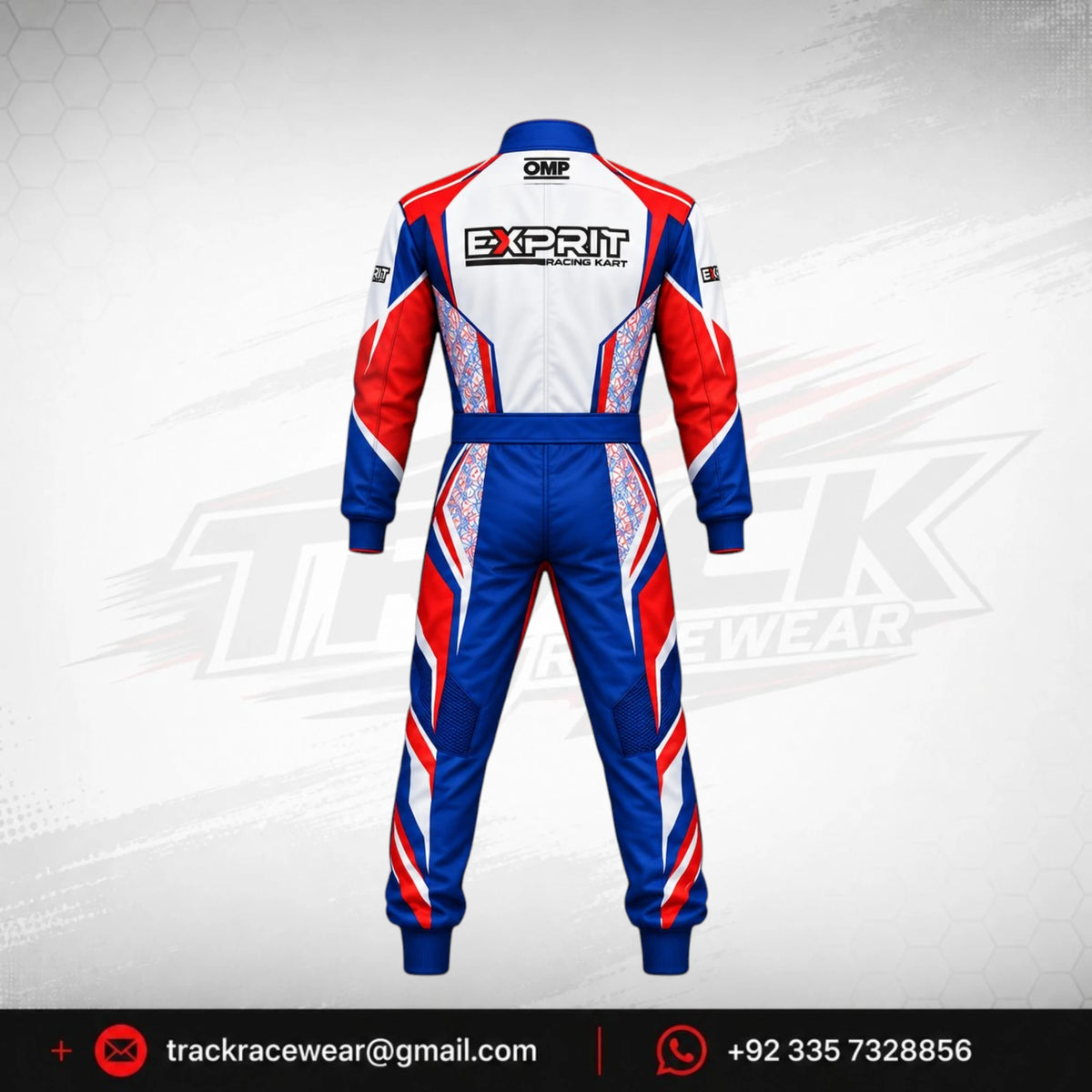 Exprit Red & Royal Blue Motorsport Kart Racing Suit