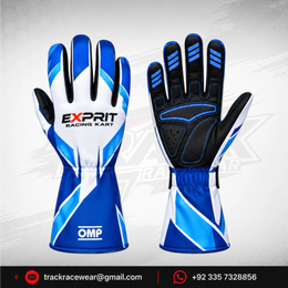 Exprit Royal Blue & Cyan Kart Racing Gloves