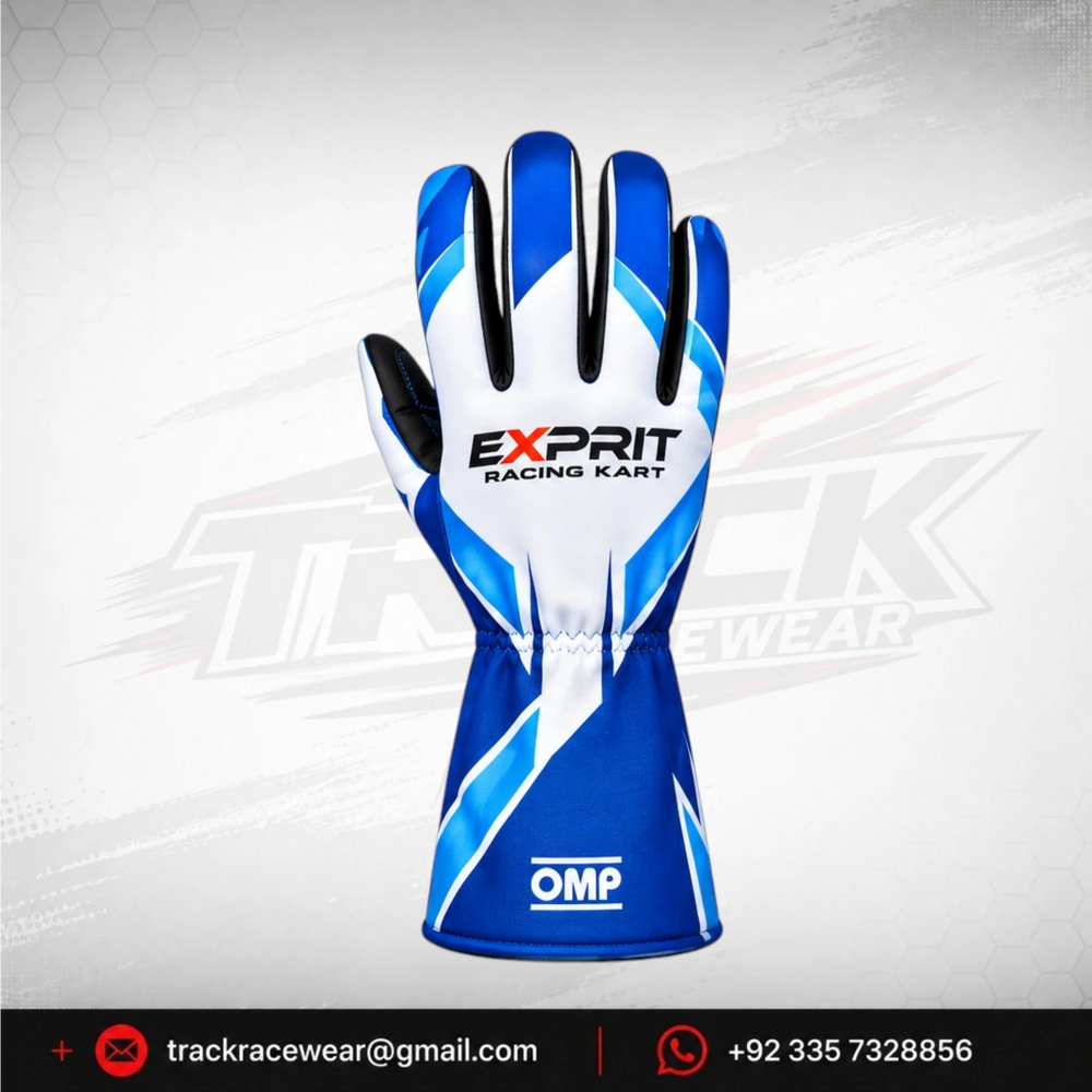 Exprit Royal Blue & Cyan Kart Racing Gloves