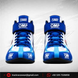Exprit White Blue Cyan High-Top Karting Shoes