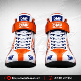 Exprit White Blue Orange Racing Kart Shoes