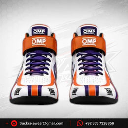 Exprit White Purple Orange High-Top Karting Shoes