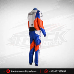 Exprit White Blue & Orange Kart Racing Suit