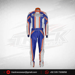 Exprit Blue Racing Kart Suit with Red & White Stripes
