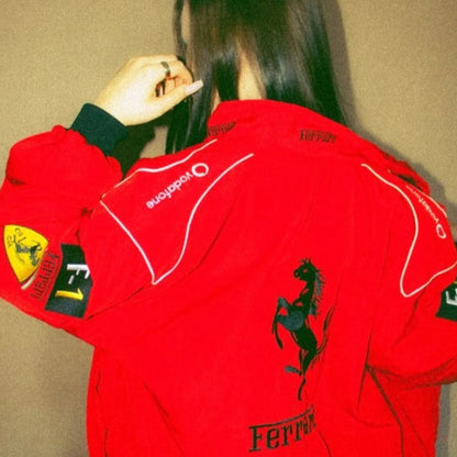 F1 Ferrari Vintage Racing Jacket - Red Edition