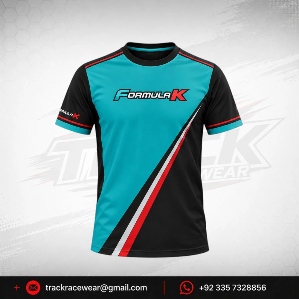 Formula K Turquoise & Black Motorsport T-Shirt