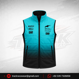 Formula K Turquoise & Black Racing Puffer Vest