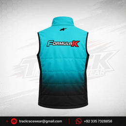 Formula K Turquoise & Black Racing Puffer Vest