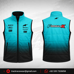 Formula K Turquoise & Black Racing Puffer Vest