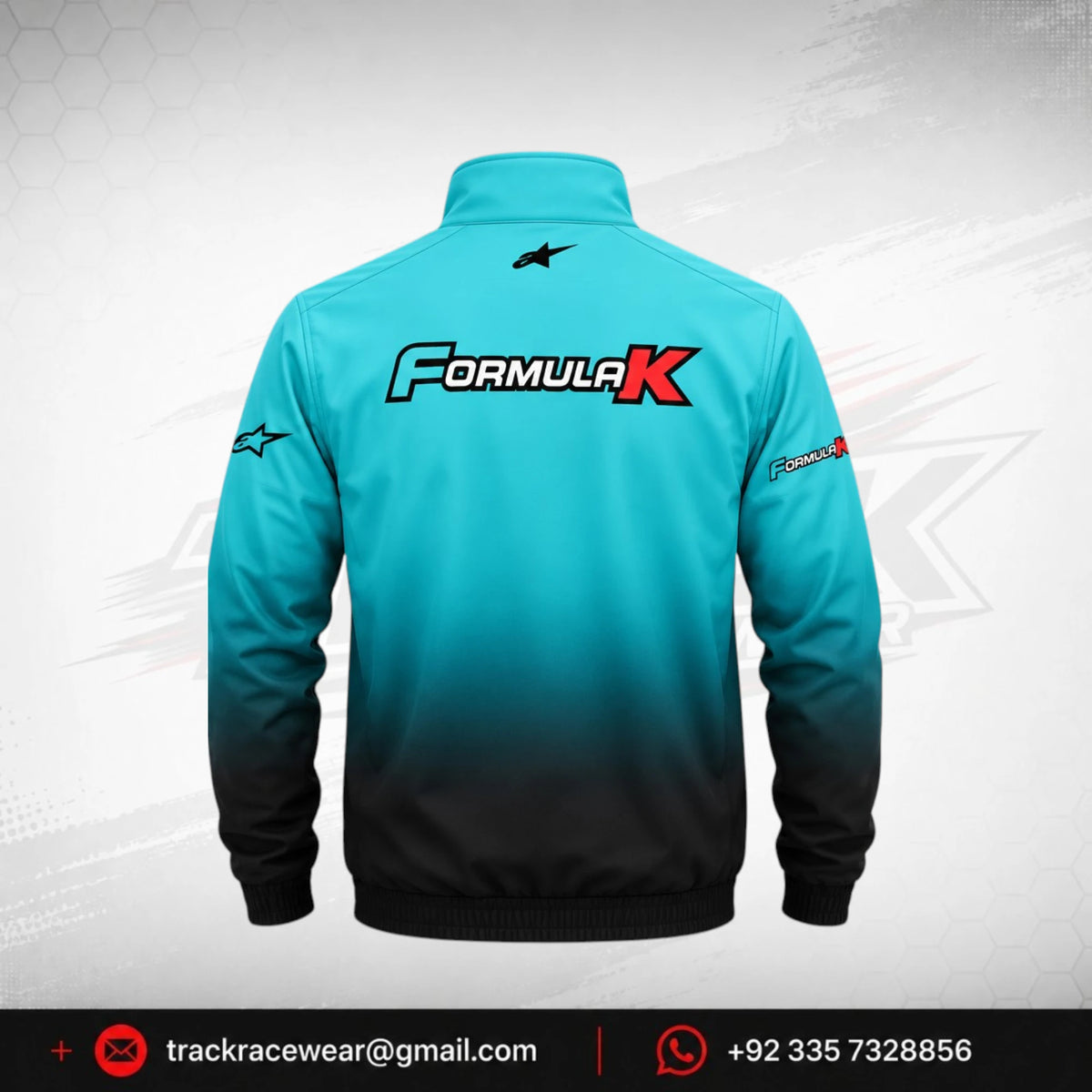 Formula K Turquoise & Black Racing Team Jacket