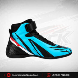 FK Turquoise Blue Black Racing Shoes – Motorsport Driver Shoes