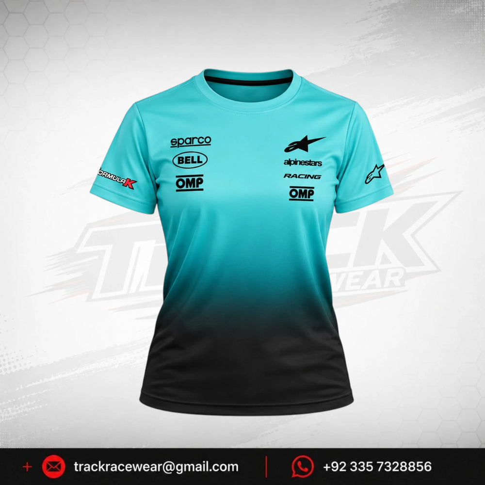 Formula K Turquoise Gradient Racing T-Shirt
