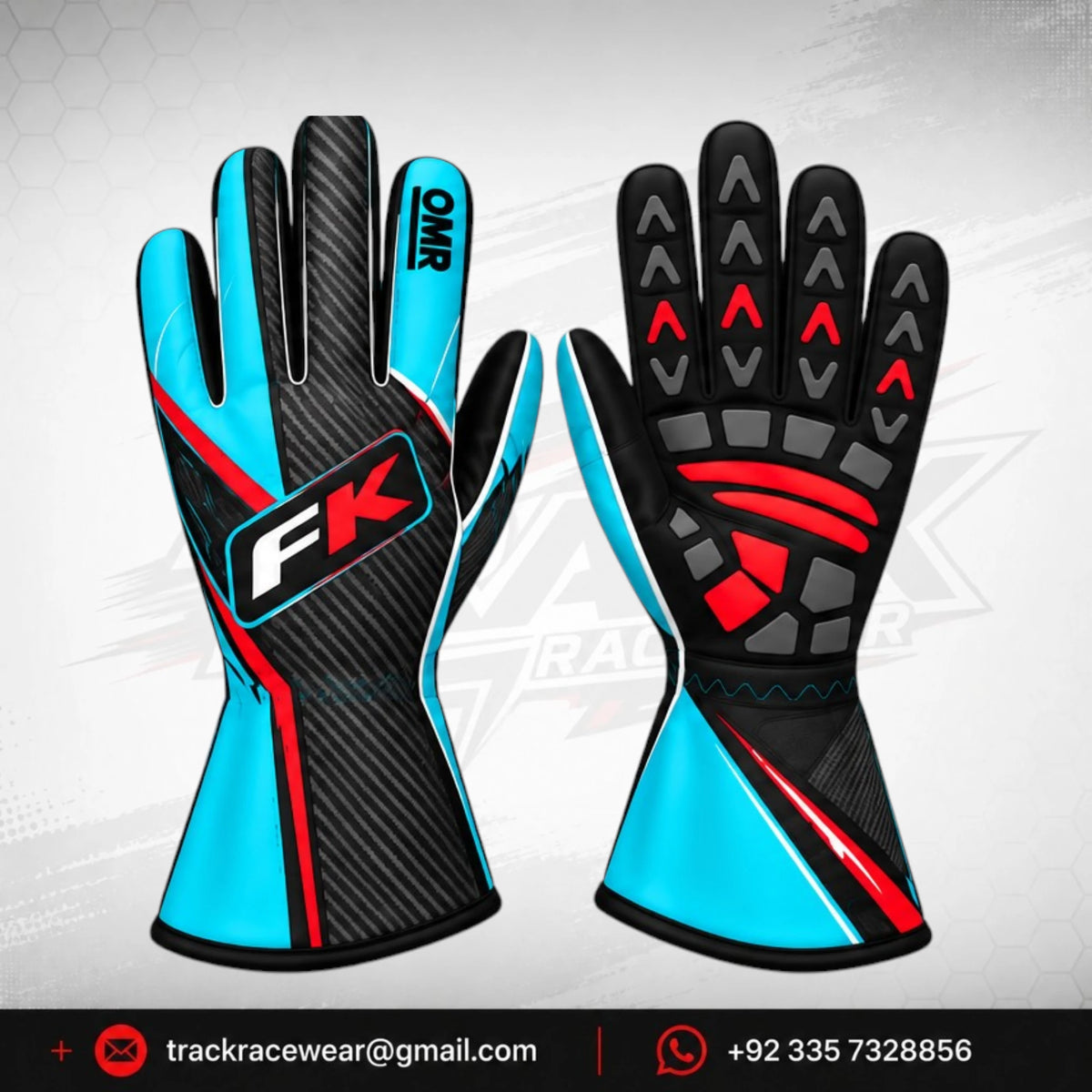 FK Turquoise Motorsport Karting Gloves – Performance Racing Gear