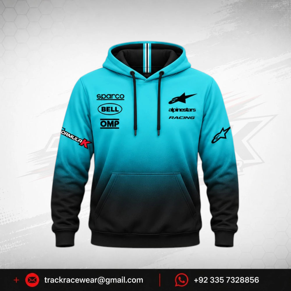 Formula K Turquoise & Black Motorsport Hoodie