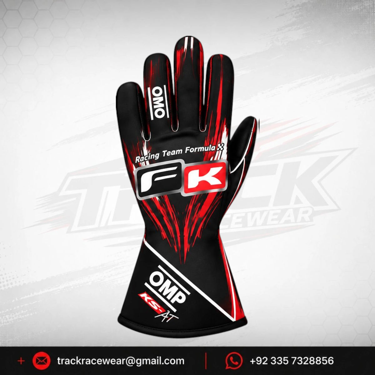 FK Black and Red Motorsport Karting Gloves – Racing Performance Gear