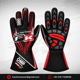 FK Black and Red Motorsport Karting Gloves – Racing Performance Gear