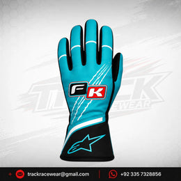 FK Motorsport Karting Gloves – Turquoise Racing Performance Edition