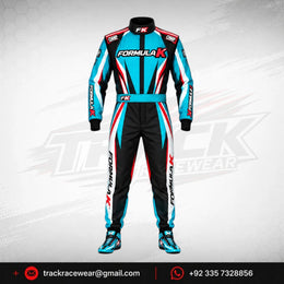 Formula K Custom Turquoise Black Karting Race Suit – OMP Style Racing Apparel