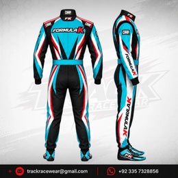 Formula K Custom Turquoise Black Karting Race Suit – OMP Style Racing Apparel