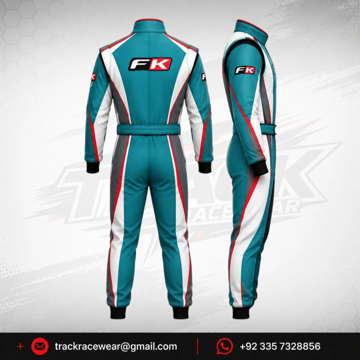 Custom Turquoise Kart Racing Suit – FK Racewear Performance Motorsport Suit