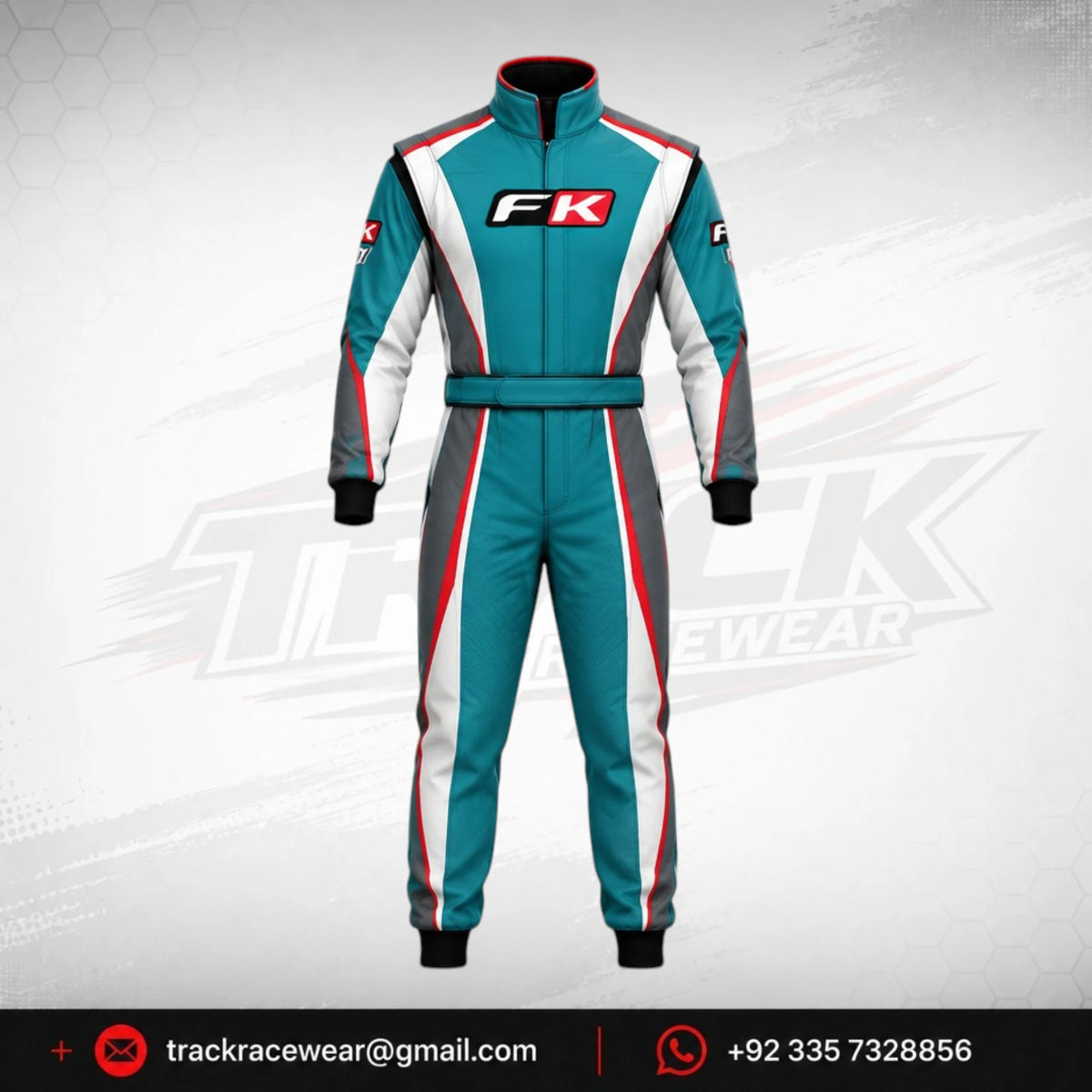 Custom Turquoise Kart Racing Suit – FK Racewear Performance Motorsport Suit