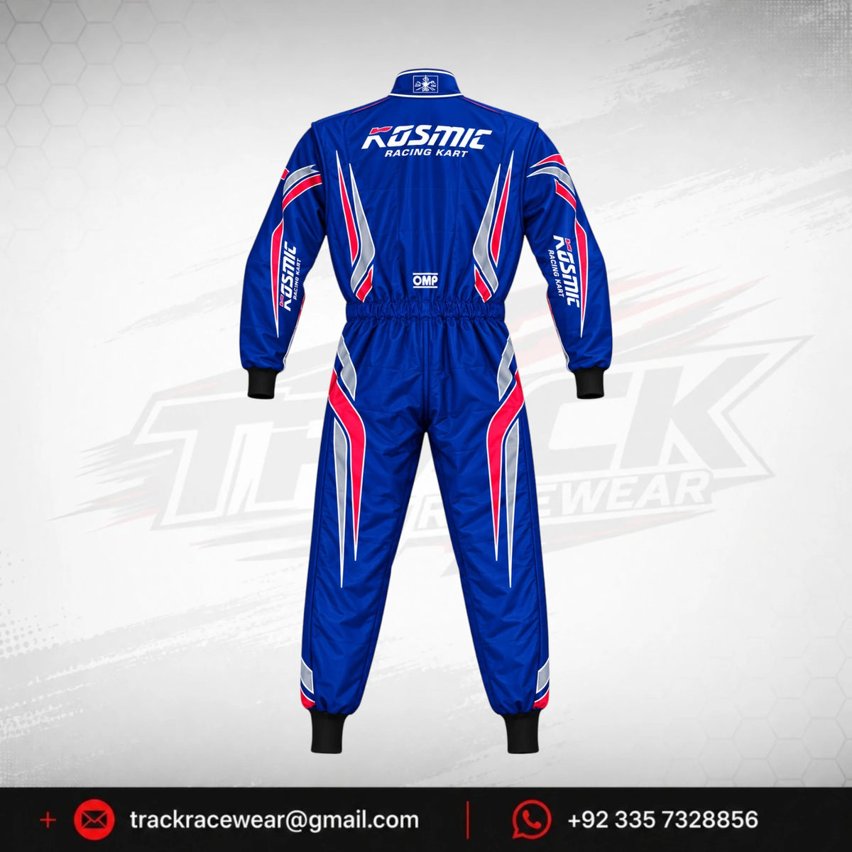 2026 Kosmic Blue & Red Kart Racing Suit – OMP Driver Wear