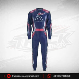 Kosmic Racing Kart Suit – Navy Blue & Pink OMP-Inspired Driver Racewear