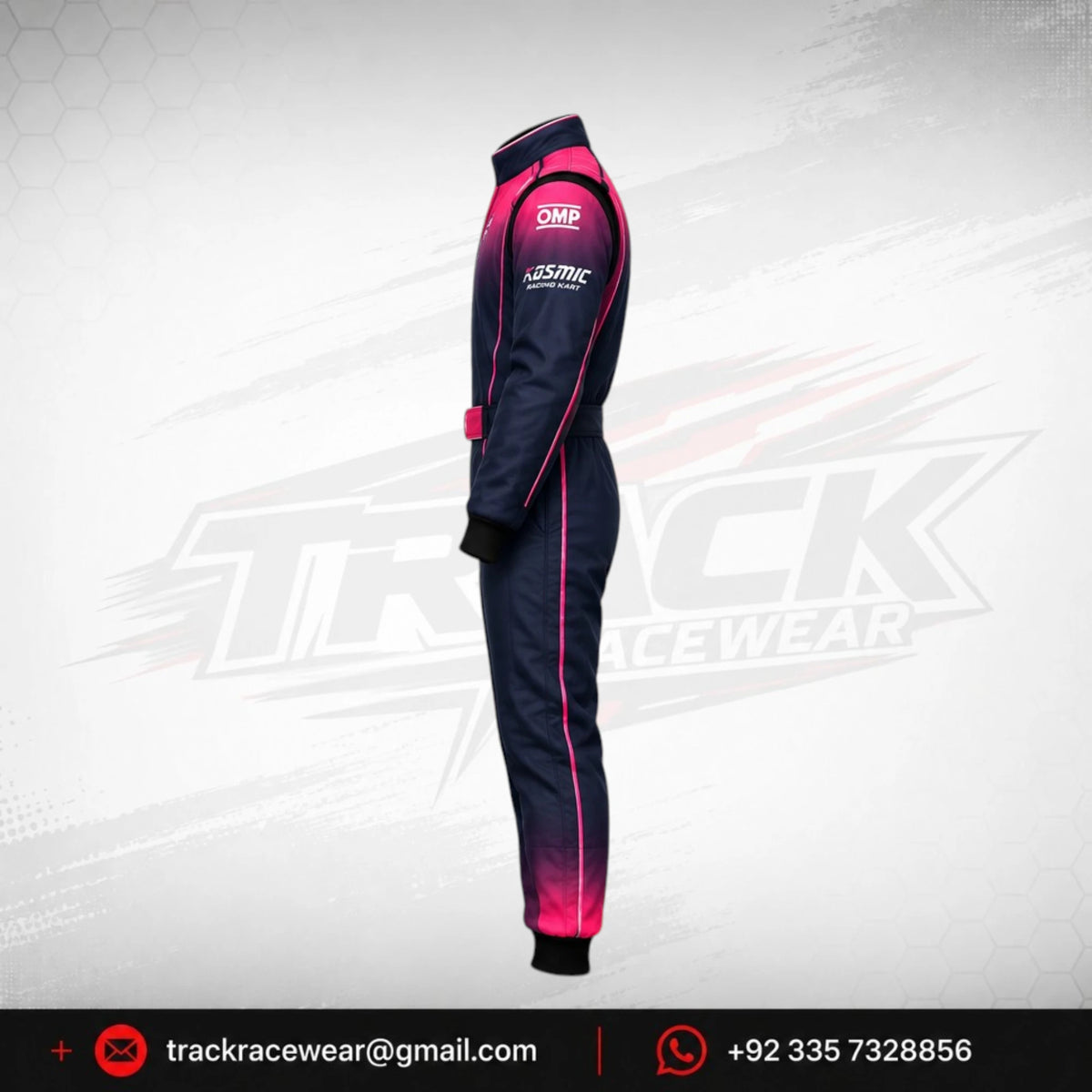 Kosmic Pink & Navy Kart Racing Suit – OMP Driver Suit