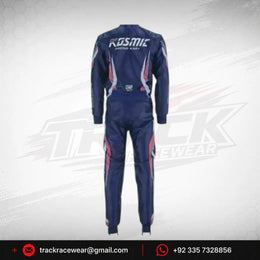 Kosmic Racing Kart Suit – Navy Blue & Pink OMP-Inspired Driver Racewear