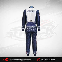Kosmic Kart Racing Suit – Navy & White Star Pattern OMP Motorsport Driver Suit