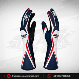 Kosmic Racing Kart Gloves – Navy White & Red OMP Motorsport Driving Gloves