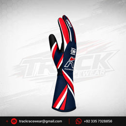 Kosmic OMP Kart Racing Gloves – Navy Blue, Red & White Motorsport Gloves