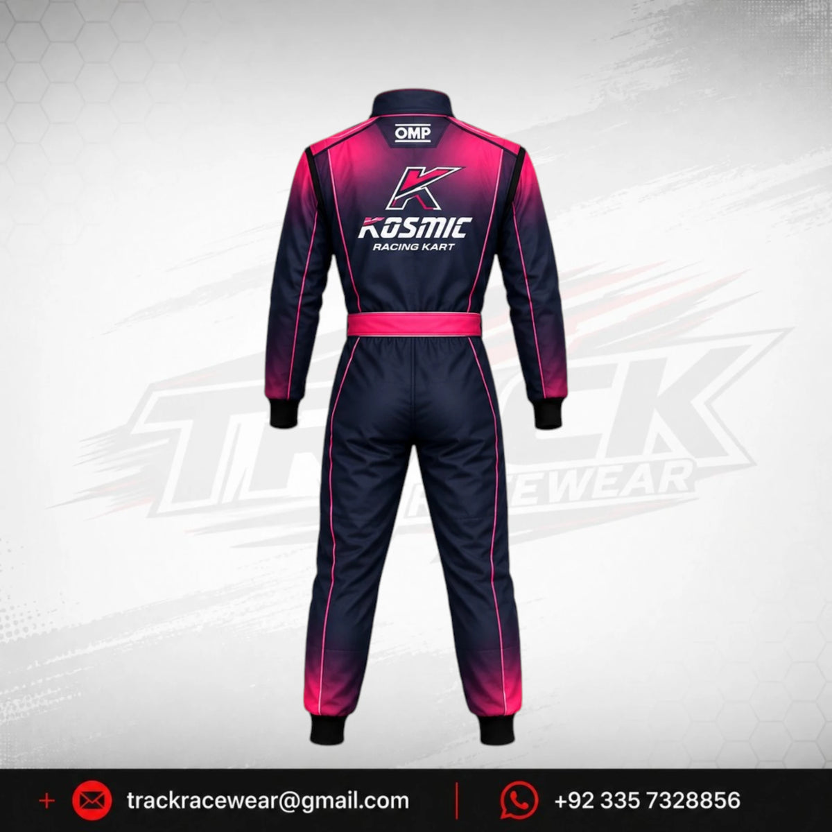 Kosmic Pink & Navy Kart Racing Suit – OMP Driver Suit