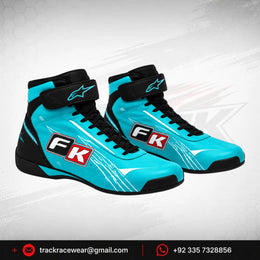 FK Turquoise High-Top Kart Racing Shoes for Drivers