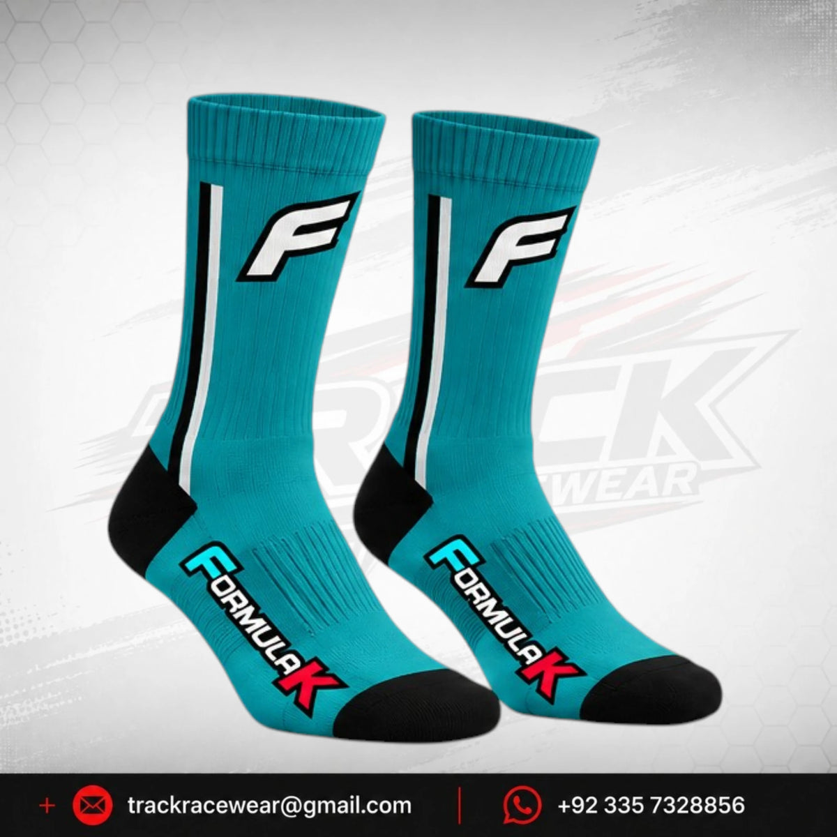 Formula K Turquoise Racing Crew Socks – Motorsport Performance Socks